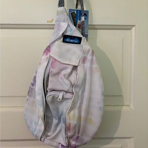 KAVU Mini Rope Sling Bag Crossbody Shoulder Backpack 🎒 Rainbow 🌈 Ty Dye